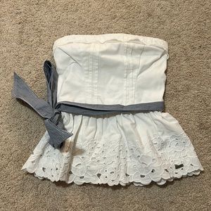 abercrombie kids size medium white strapless top